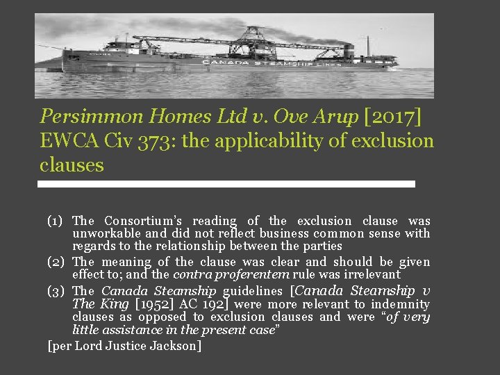 Persimmon Homes Ltd v. Ove Arup [2017] EWCA Civ 373: the applicability of exclusion