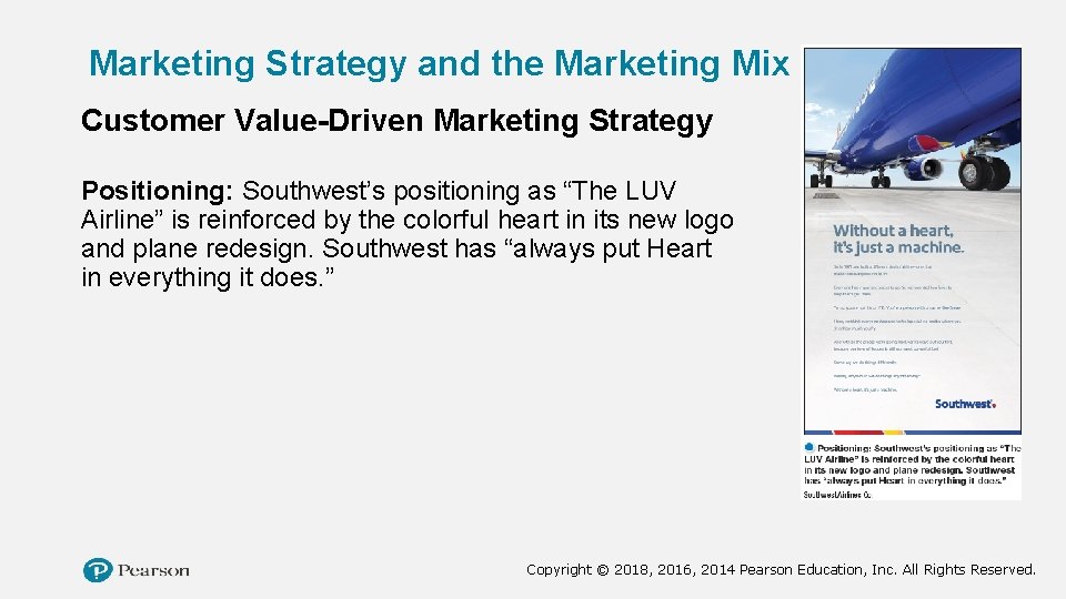 Marketing Strategy and the Marketing Mix Customer Value-Driven Marketing Strategy Positioning: Southwest’s positioning as