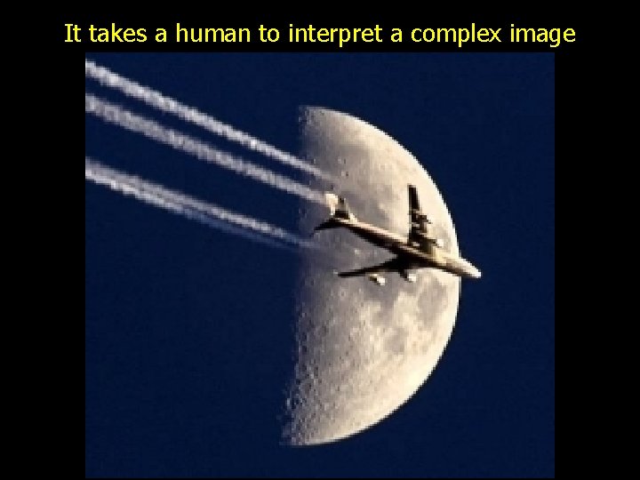 It takes a human to interpret a complex image 