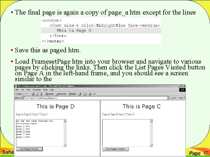  • The final page is again a copy of page_a htm except for