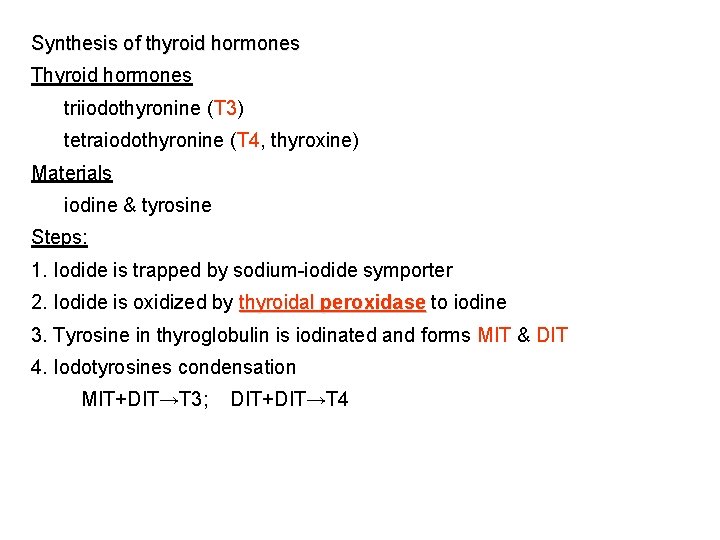Synthesis of thyroid hormones Thyroid hormones triiodothyronine (T 3) tetraiodothyronine (T 4, thyroxine) Materials Synthesis of thyroid hormones Thyroid hormones triiodothyronine (T 3) tetraiodothyronine (T 4, thyroxine) Materials