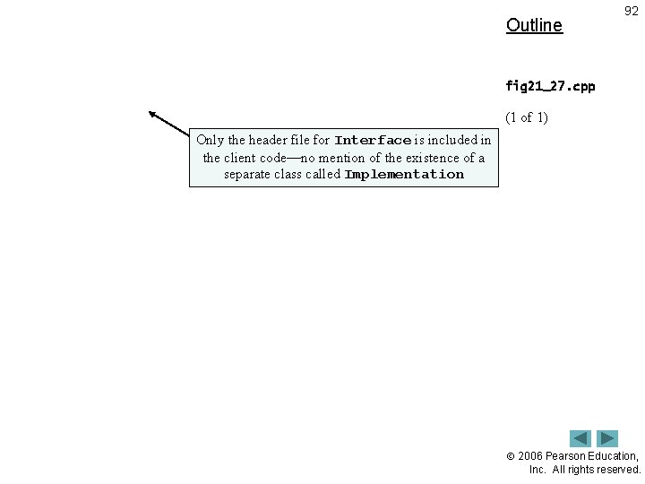 Outline 92 fig 21_27. cpp (1 of 1) Only the header file for Interface