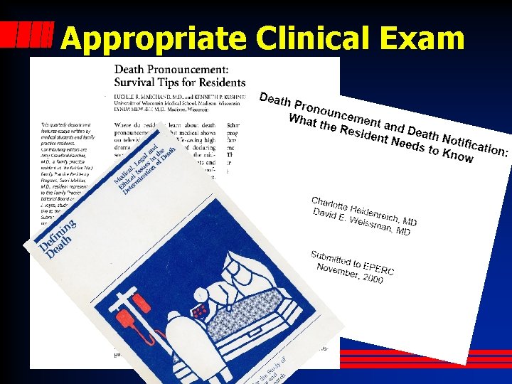 Appropriate Clinical Exam 