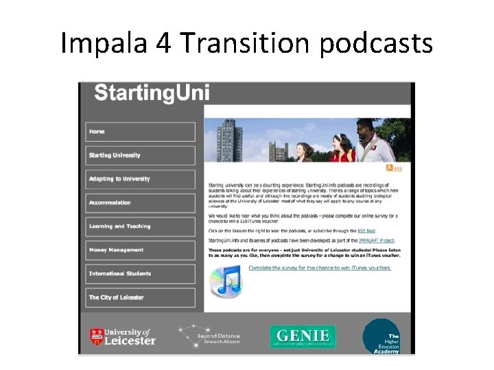 Impala 4 Transition podcasts 