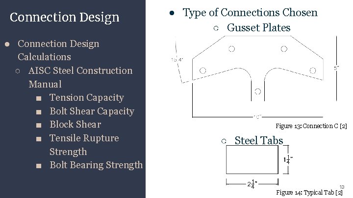 Connection Design ● Connection Design Calculations ○ AISC Steel Construction Manual ■ Tension Capacity