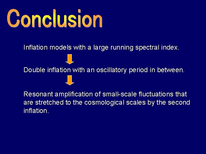 Inflation models with a large running spectral index. Double inflation with an oscillatory period