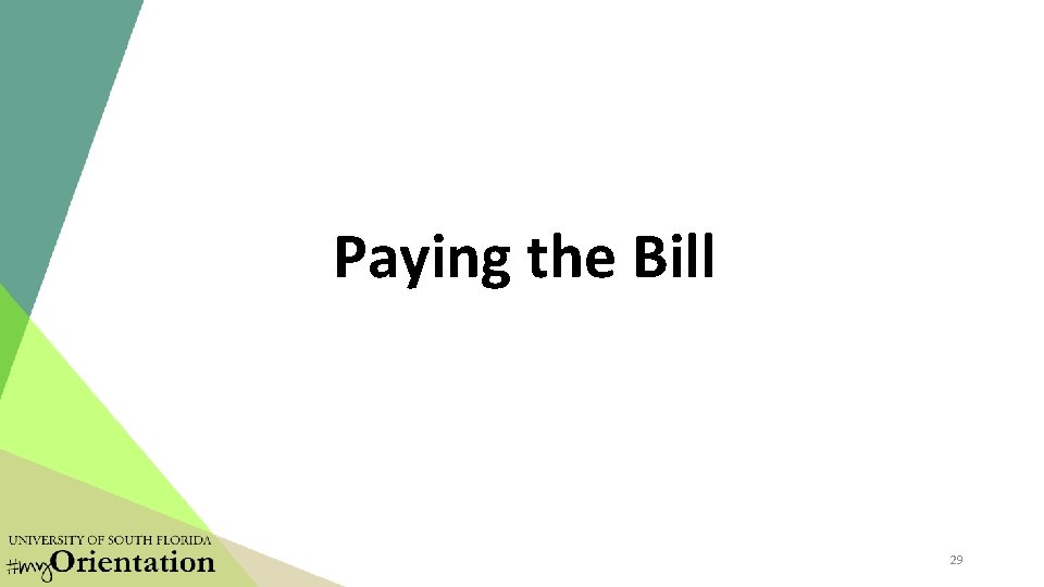 Paying the Bill 29 Paying the Bill 29