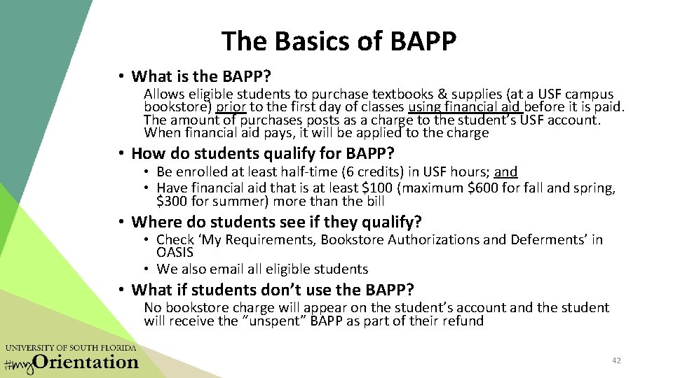 The Basics of BAPP • What is the BAPP? Allows eligible students to purchase The Basics of BAPP • What is the BAPP? Allows eligible students to purchase
