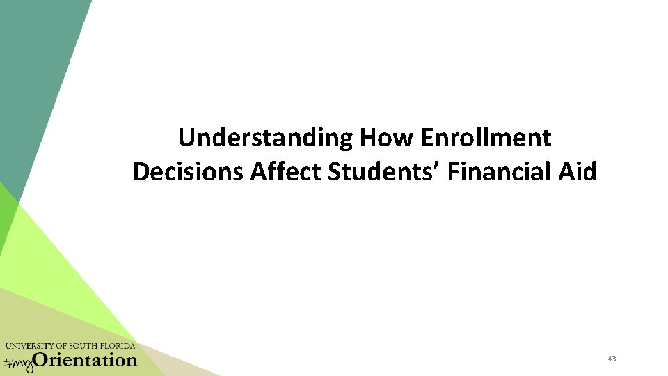 Understanding How Enrollment Decisions Affect Students’ Financial Aid 43 Understanding How Enrollment Decisions Affect Students’ Financial Aid 43