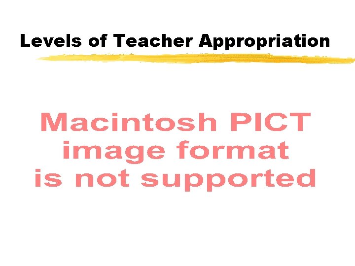 Levels of Teacher Appropriation 