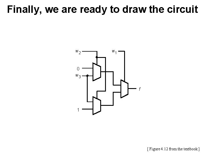 Finally, we are ready to draw the circuit w 2 w 1 0 w