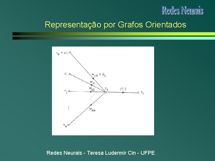 Representação por Grafos Orientados Redes Neurais - Teresa Ludermir Cin - UFPE Representação por Grafos Orientados Redes Neurais - Teresa Ludermir Cin - UFPE