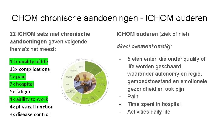 ICHOM chronische aandoeningen - ICHOM ouderen 22 ICHOM sets met chronische aandoeningen gaven volgende ICHOM chronische aandoeningen - ICHOM ouderen 22 ICHOM sets met chronische aandoeningen gaven volgende