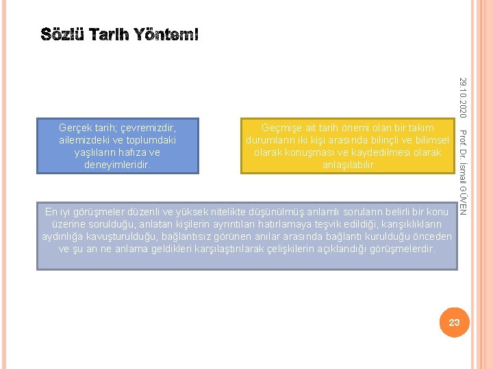 29. 10. 2020 Geçmişe ait tarih önemi olan bir takım durumların iki kişi arasında