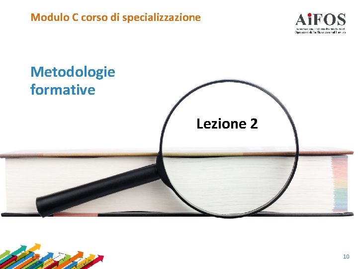 Modulo C corso di specializzazione Metodologie formative Lezione 2 10 