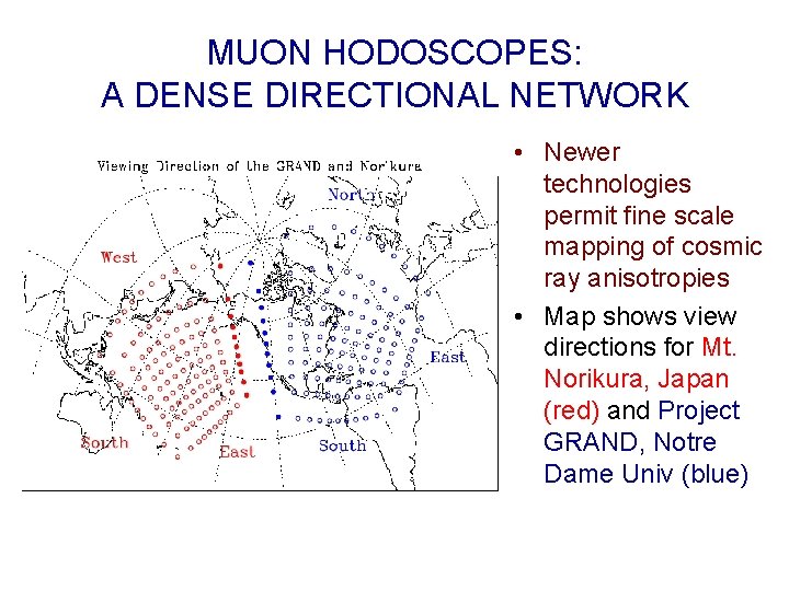 MUON HODOSCOPES: A DENSE DIRECTIONAL NETWORK • Newer technologies permit fine scale mapping of
