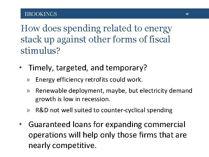 30 How does spending related to energy stack up against other forms of fiscal