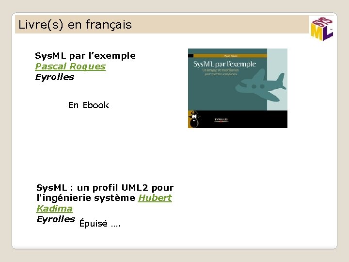 Livre(s) en français Sys. ML par l’exemple Pascal Roques Eyrolles En Ebook Sys. ML