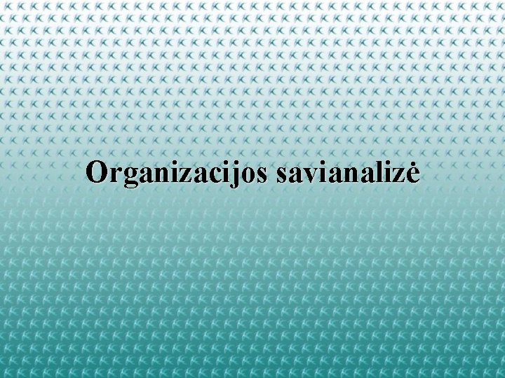 Organizacijos savianalizė 