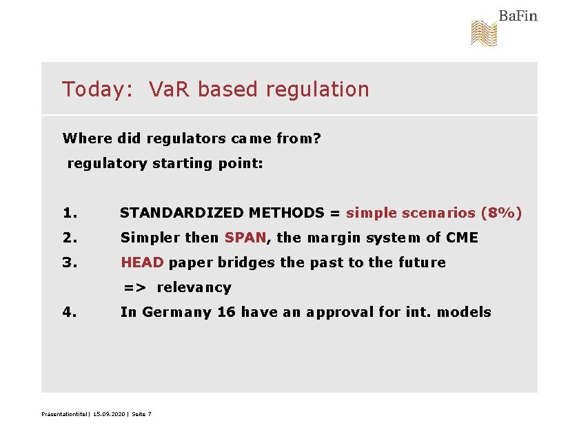 Today: Va. R based regulation Where did regulators came from? regulatory starting point: 1.