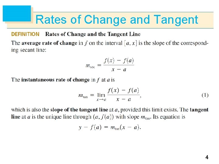 Rates of Change and Tangent 4 