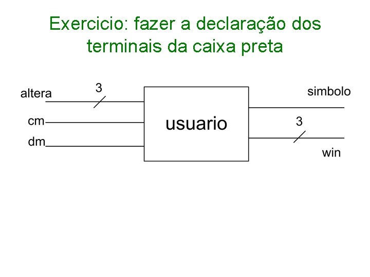 Exercicio: fazer a declaração dos terminais da caixa preta 