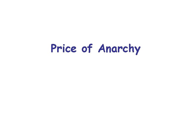 Price of Anarchy 