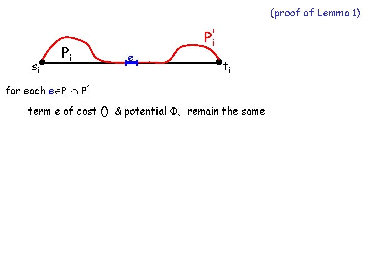 (proof of Lemma 1) si Pi Pi’ e ti for each e Pi Pi’