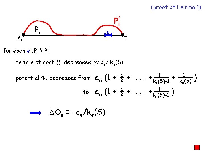 (proof of Lemma 1) si Pi’ Pi e ti for each e Pi 