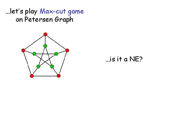 …let’s play Max-cut game on Petersen Graph …is it a NE? 