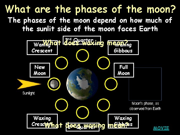 What are the phases of the moon? The phases of the moon depend on