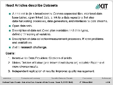 Head Articles describe Datasets A data set is (in a broad sense): Comma separated Head Articles describe Datasets A data set is (in a broad sense): Comma separated
