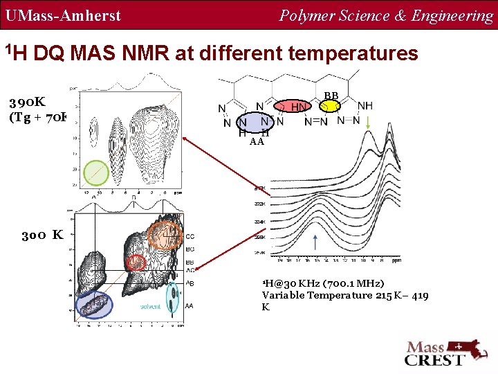 UMass-Amherst 1 H Polymer Science & Engineering DQ MAS NMR at different temperatures BB