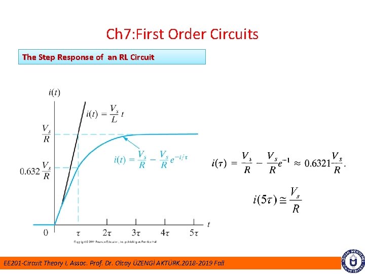 Ch 7: First Order Circuits The Step Response of an RL Circuit EE 201
