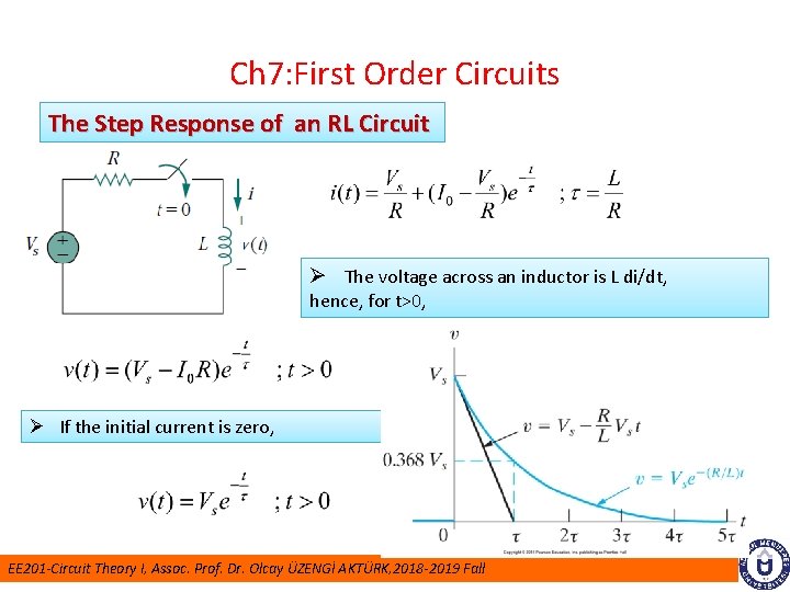 Ch 7: First Order Circuits The Step Response of an RL Circuit Ø The