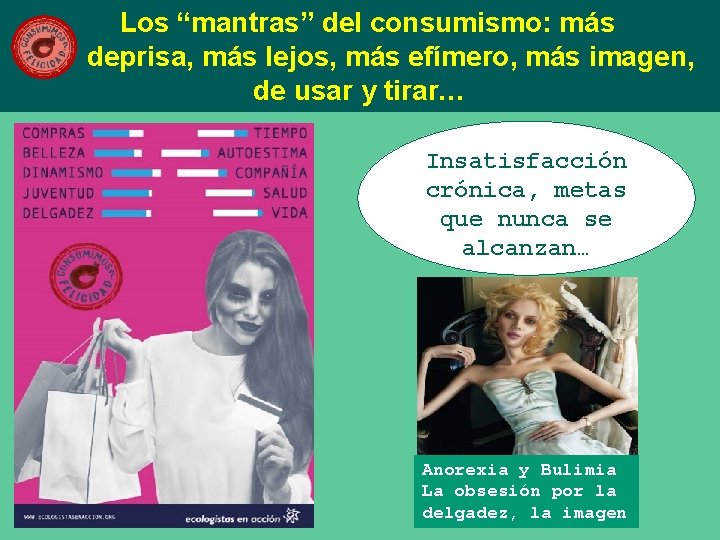 Los “mantras” del consumismo: más deprisa, más lejos, más efímero, más imagen, de usar