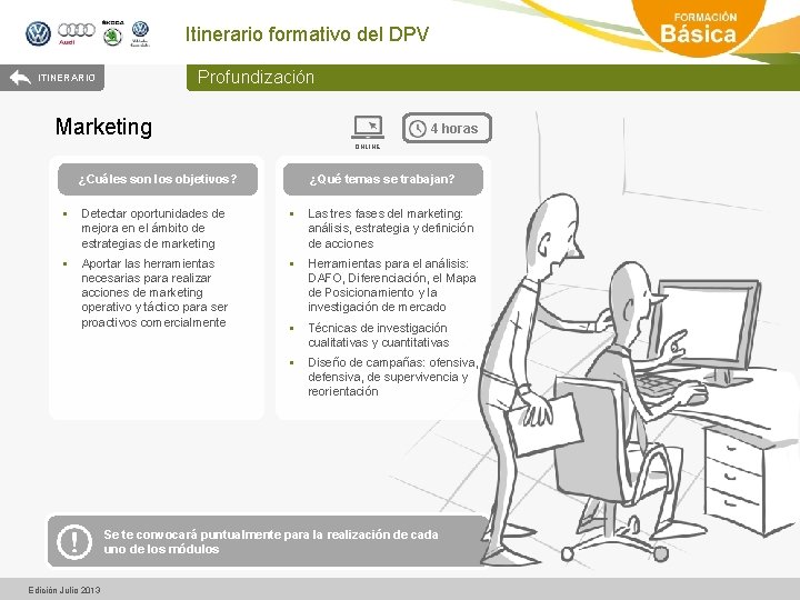Itinerario formativo del DPV Profundización ITINERARIO Marketing 4 horas ONLINE ¿Cuáles son los objetivos?