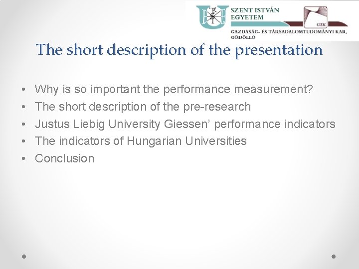 The short description of the presentation • • • Why is so important the