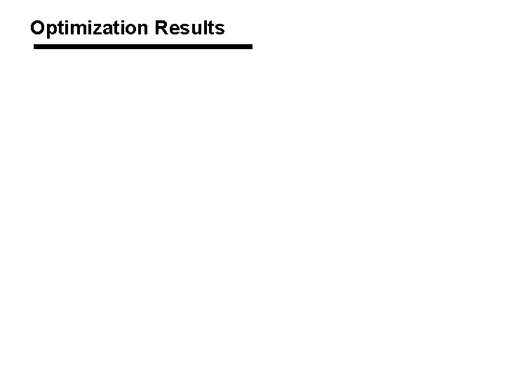 Optimization Results 