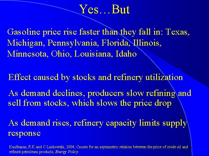 Yes…But Gasoline price rise faster than they fall in: Texas, Michigan, Pennsylvania, Florida, Illinois,