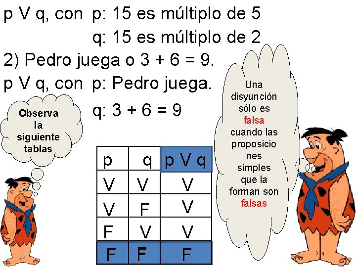 p V q, con p: 15 es múltiplo de 5 q: 15 es múltiplo p V q, con p: 15 es múltiplo de 5 q: 15 es múltiplo