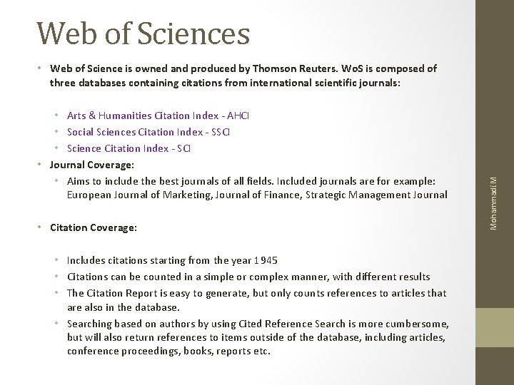 Web of Sciences • Arts & Humanities Citation Index - AHCI • Social Sciences