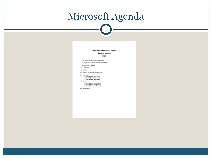 Microsoft Agenda 