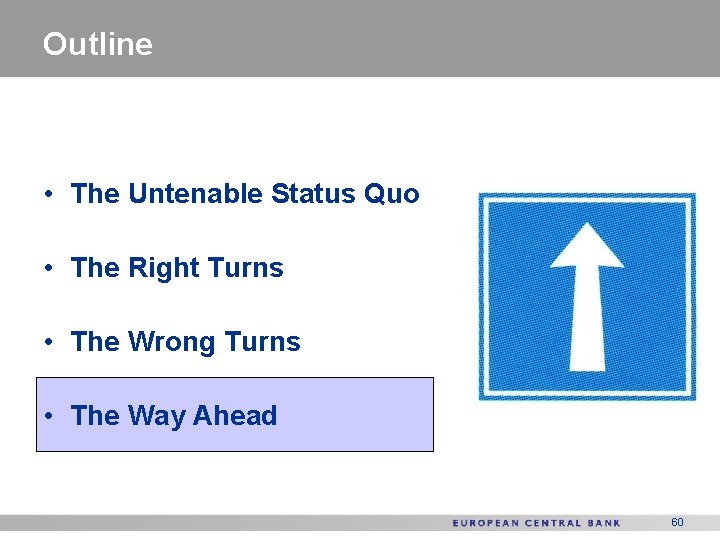 Outline • The Untenable Status Quo • The Right Turns • The Wrong Turns