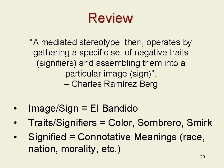 Review “A mediated stereotype, then, operates by gathering a specific set of negative traits