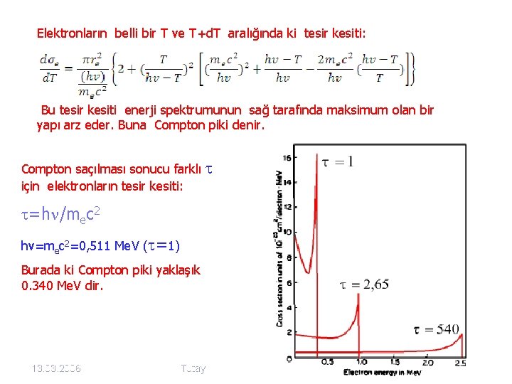 Elektronların belli bir T ve T+d. T aralığında ki tesir kesiti: Bu tesir kesiti