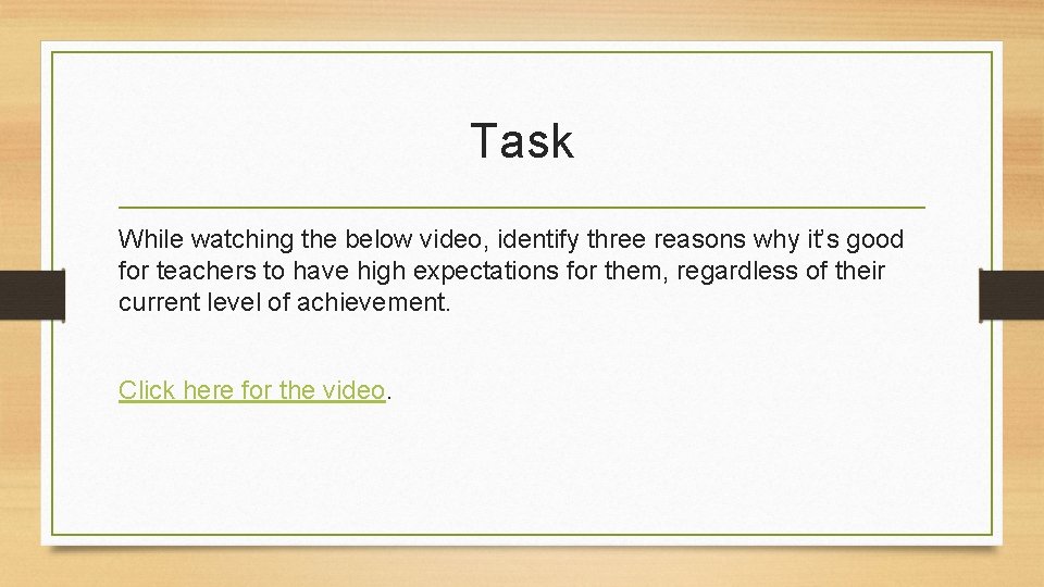 Task While watching the below video, identify three reasons why it’s good for teachers