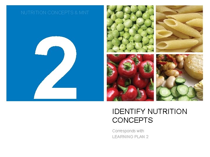 NUTRITION CONCEPTS & MNT 2 IDENTIFY NUTRITION CONCEPTS Corresponds with LEARNING PLAN 2 