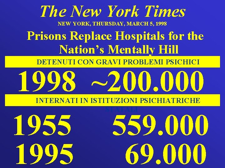 The New York Times NEW YORK, THURSDAY, MARCH 5, 1998 Prisons Replace Hospitals for