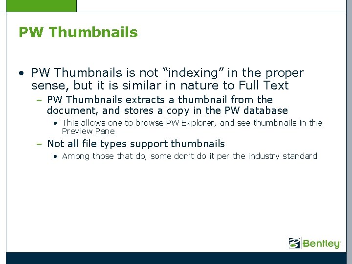 PW Thumbnails • PW Thumbnails is not “indexing” in the proper sense, but it